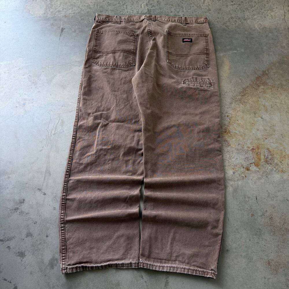 Vintage Y2K Dickies Faded Classic Brown Retro Workwear Utility Pants Size 38x30